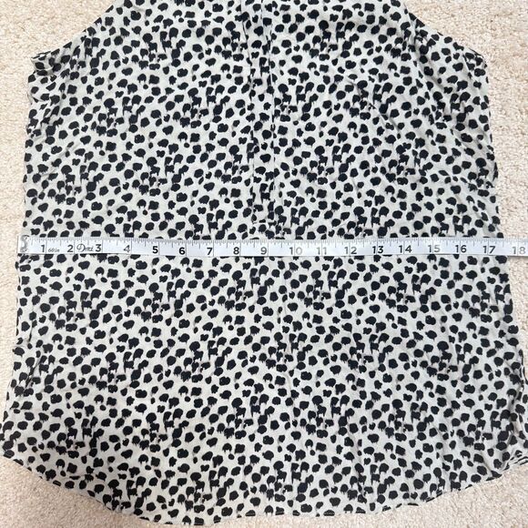 NWOT A.L.C. Animal Print White Black One Button Front Sleeveless Silk Top Sz XS - Picture 11 of 12